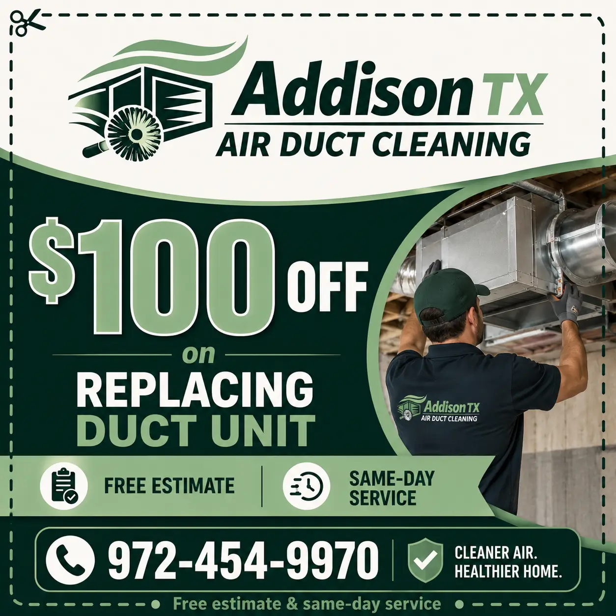 Special offer for professional AC repair and installation in Addison Texas
